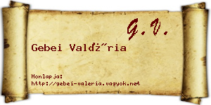 Gebei Valéria névjegykártya